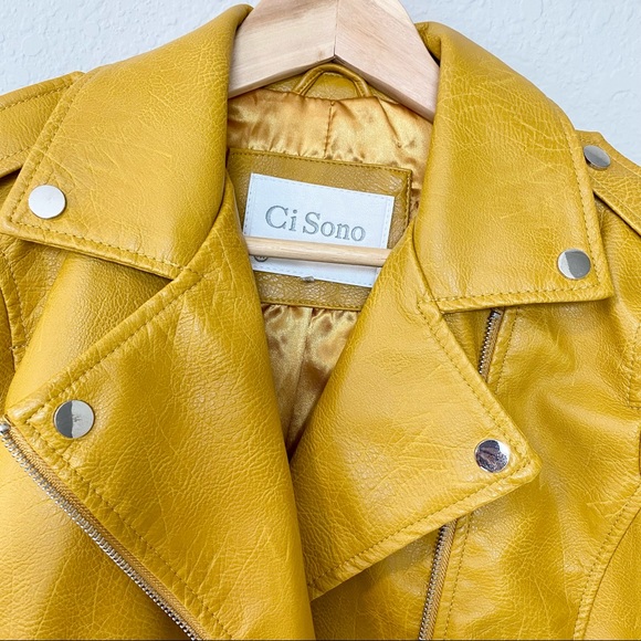 Mustard Faux Leather Jacket - Picture 8 of 9